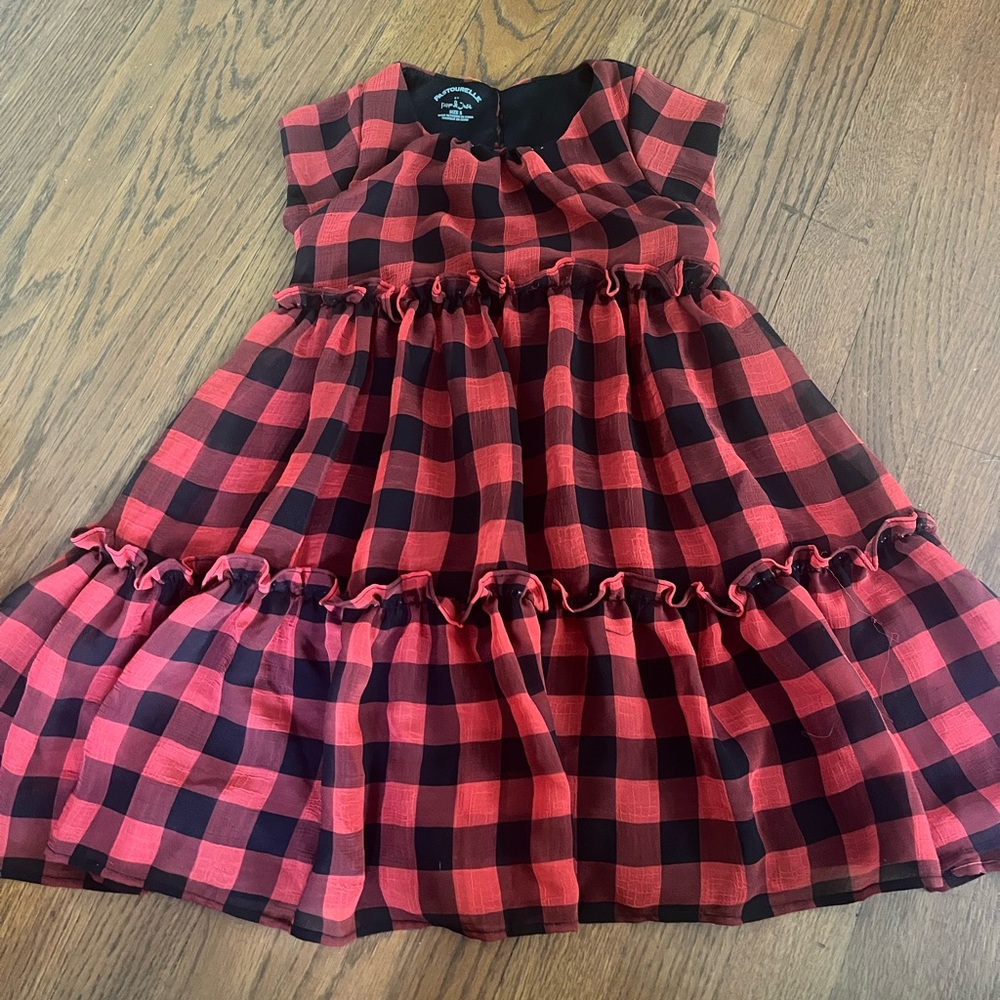 Nordstrom girls dress size 5 with small faux leather jacket